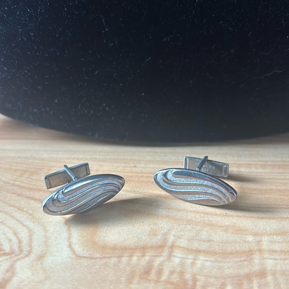 Men’s Cuff links Mid Century Large Oval Vintage